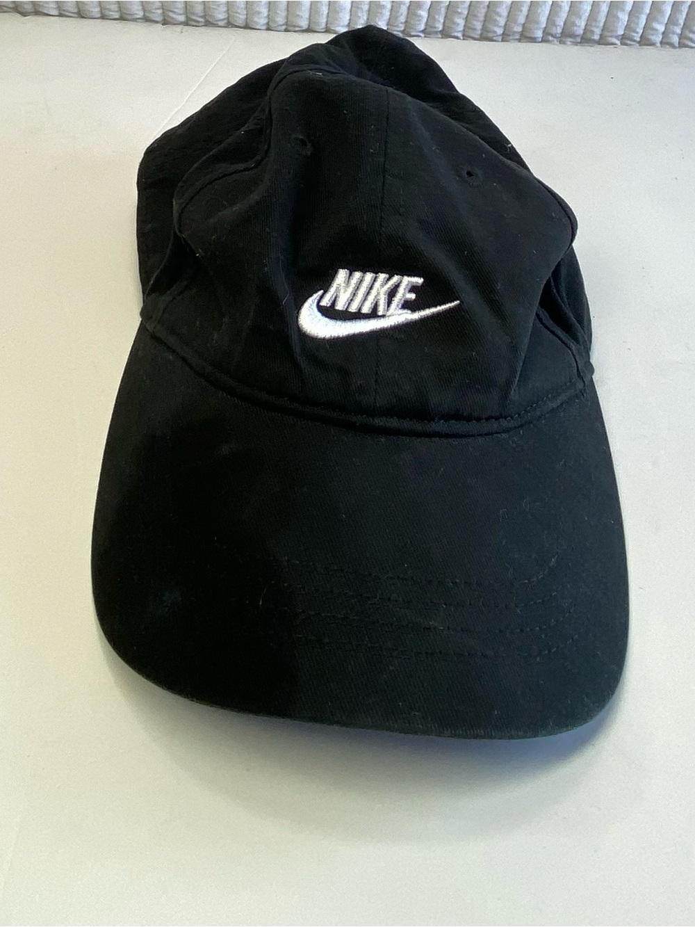 Nike Black Baseball Cap with White Swoosh Logo